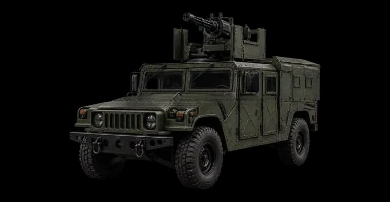 Humvee Minigun heavy armed transport