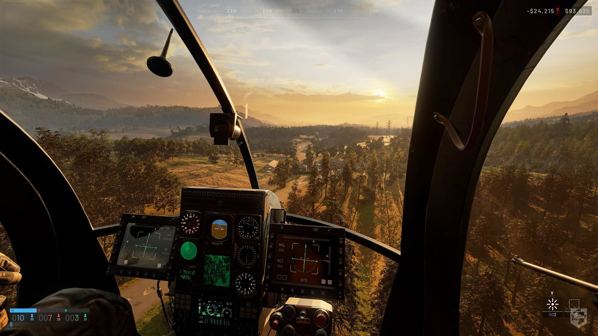 Offizielle WARDOGS-Gameplay-Szene aus einem Helikoptercockpit